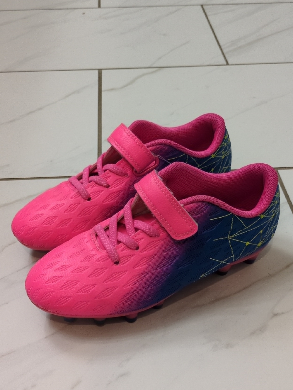 Kids Athletic Cleats - Pink and Blue